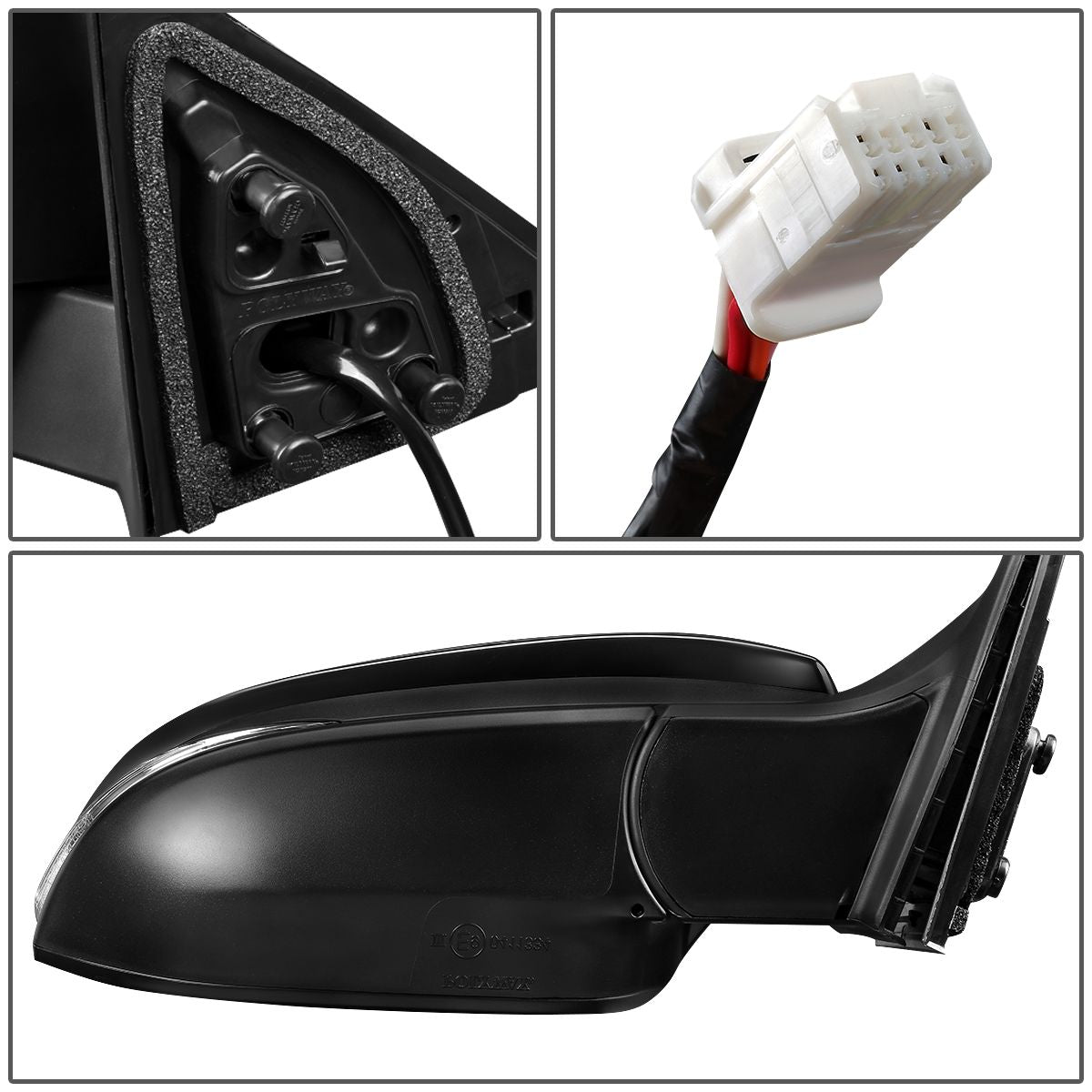 RETROVISOR MIRROR - OEM - 14-17 TOYOTA HIGHLANDER - POWERED - PAINTABLE - RIGHT - BLACK