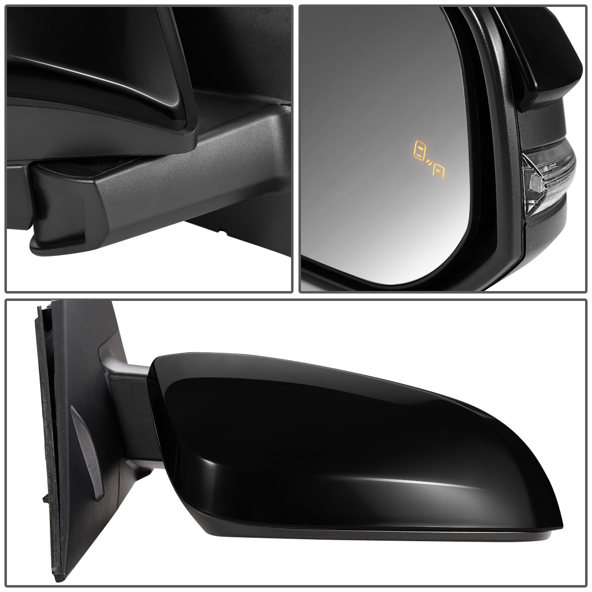 RETROVISOR MIRROR - OEM - 13-15 TOYOTA RAV4 - POWERED - HEATED - W/ SIGNAL LIGHT - W/ BSD - FOLDING - RIGHT - BLACK MATERIAL