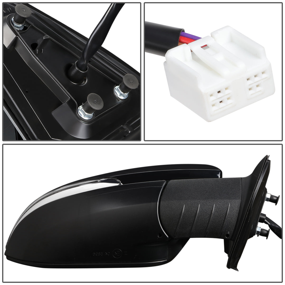 RETROVISOR MIRROR - OEM - 16-17 TOYOTA TACOMA - POWER MIRROR ADJUSTMENT - HEATED - SIGNAL LIGHT - FOLDING - W/O MEMORY, PUDDLE LIGHT, BLIND SPOT DETECTION OR ASPHERICAL GLASS - PAINTABLE - ONLY FITS VEHICLES W/ MATCHING FUNCTIONS AS MIRROR - RIGHT - BLACK