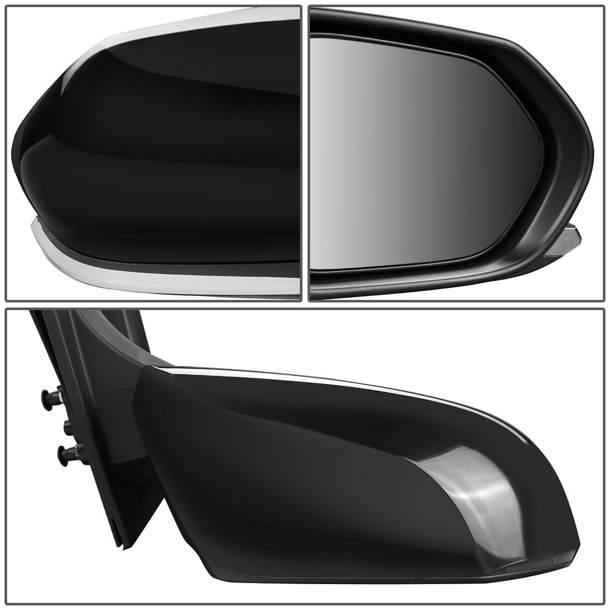 RETROVISOR MIRROR - OEM - 16-18 TOYOTA PRIUS - POWERED - HEATED - FOLDING - TEXTURED - RIGHT - BLACK MATERIAL