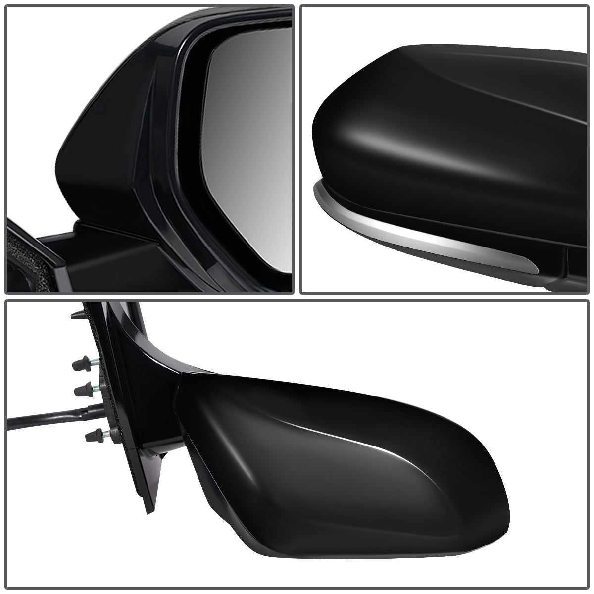 RETROVISOR MIRROR - OEM - 16-18 TOYOTA PRIUS - POWERED - HEATED - FOLDING - RIGHT - BLACK MATERIAL