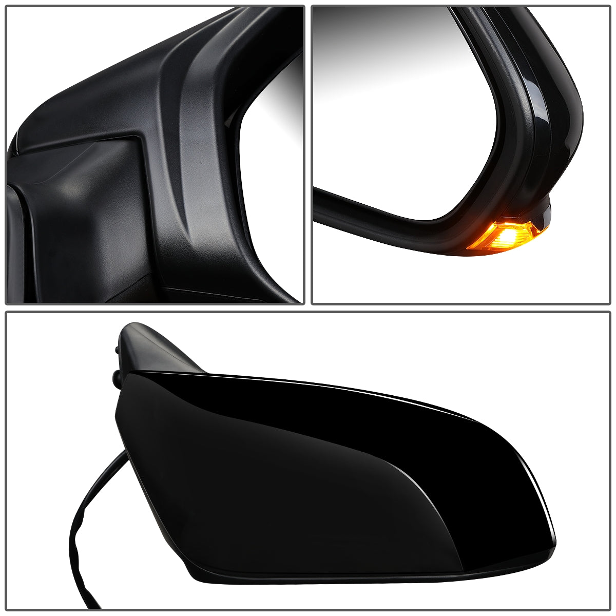 RETROVISOR MIRROR - OEM - 18-20 TOYOTA CAMRY - POWERED - HEATED - W/ SIGNAL LIGHT - FOLDING - RIGHT - BLACK MATERIAL