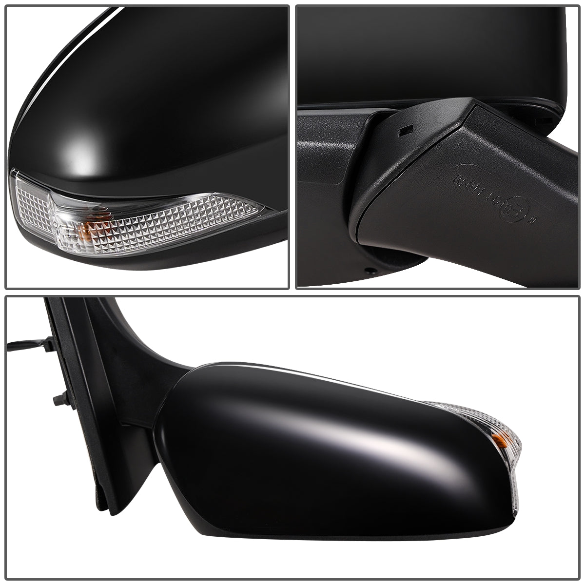 RETROVISOR MIRROR - OEM - 17-19 TOYOTA C-HR - POWERED - HEATED - W/ SIGNAL LIGHT - FOLDING - RIGHT - BLACK MATERIAL