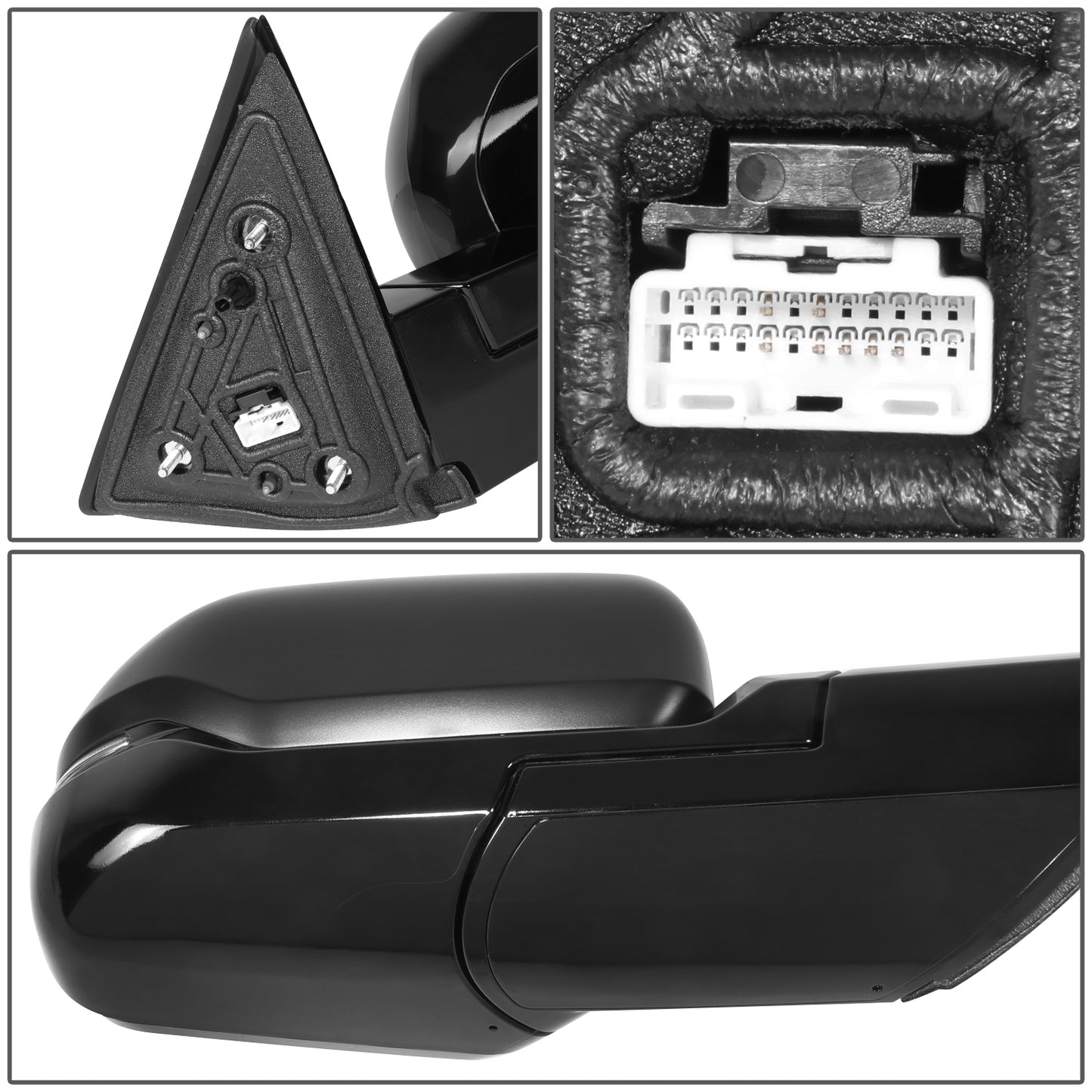 RETROVISOR MIRROR - OE STYLE - TOYOTA TUNDRA 22-24 - WITH POWER WITH HEATED WITH SIGNAL WITH BLIND SPOT - PASSENGER SIDE - PAINT TO MATCH - BLACK