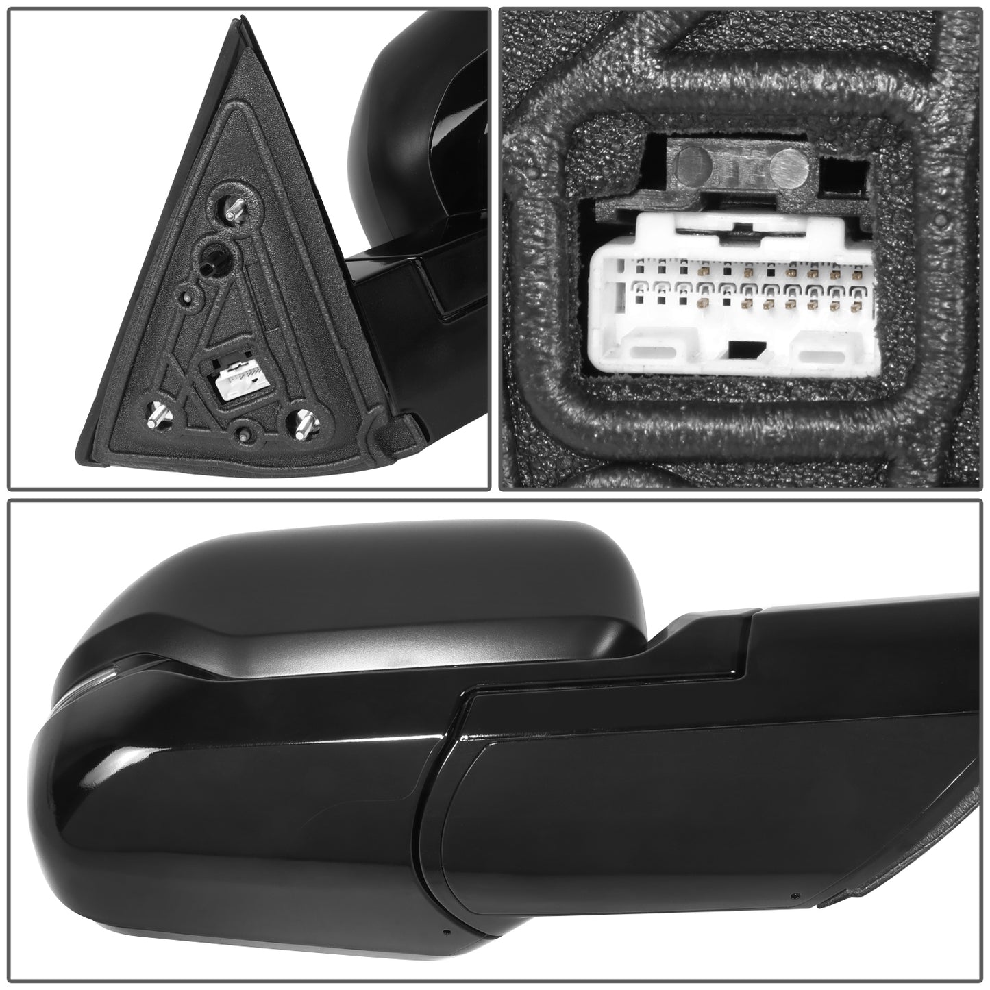 RETROVISOR MIRROR - OE STYLE - TOYOTA TUNDRA 22-24 - WITH POWER FOLD WITH HEATED WITH SIGNAL WITH BLIND SPOT WITH MEMORY - TEXTURE COVER - PASSENGER SIDE - PAINT TO MATCH - BLACK