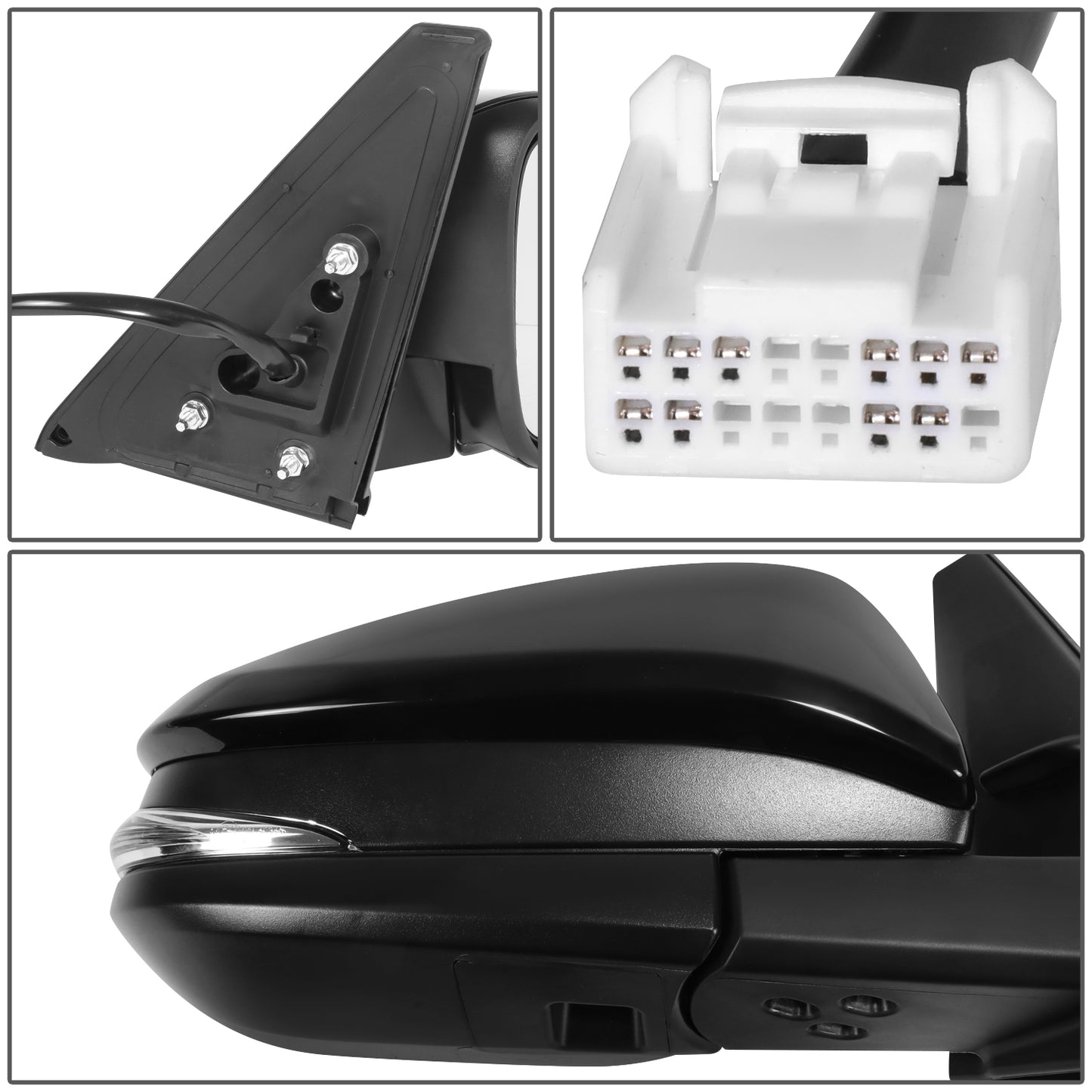 RETROVISOR MIRROR - OE STYLE - TOYOTA 4RUNNER 14-24 - WITH POWER WITH HEATED WITH SIGNAL WITH BLIND SPOT - PASSENGER SIDE - PAINT TO MATCH - BLACK