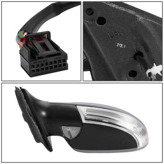 RETROVISOR MIRROR - OEM - 04-08 VOLKSWAGEN GOLF / 06-09 VOLKSWAGEN RABBIT - POWERED - HEATED - W/ SIGNAL LIGHT - W/ PUDDLE LIGHT - FOLDING - LEFT - GRAY