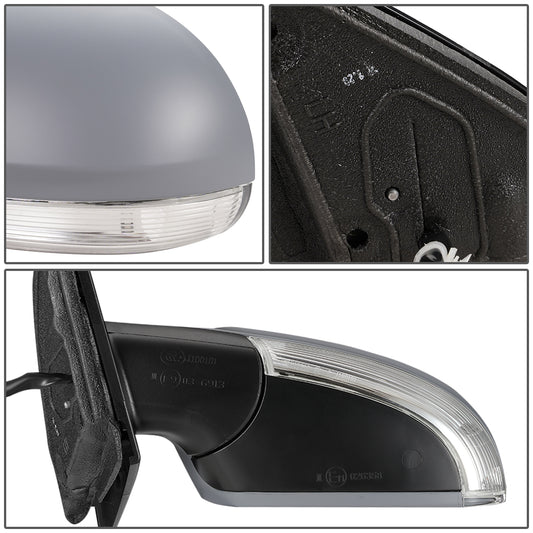 RETROVISOR MIRROR - OEM - 05-10 VOLKSWAGEN PASSAT - POWERED - HEATED - W/ SIGNAL LIGHT - FOLDING - LEFT - GRAY