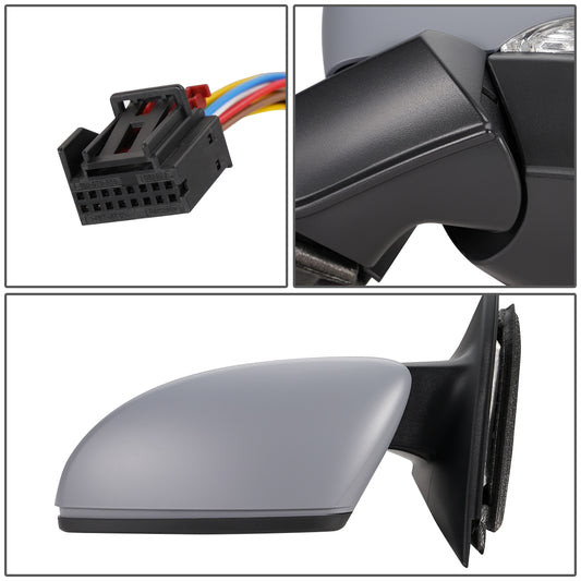 RETROVISOR MIRROR - OEM - 11-15 VOLKSWAGEN PASSAT - POWERED - HEATED - W/ SIGNAL LIGHT - W/ MEMORY - FOLDING - LEFT - GRAY