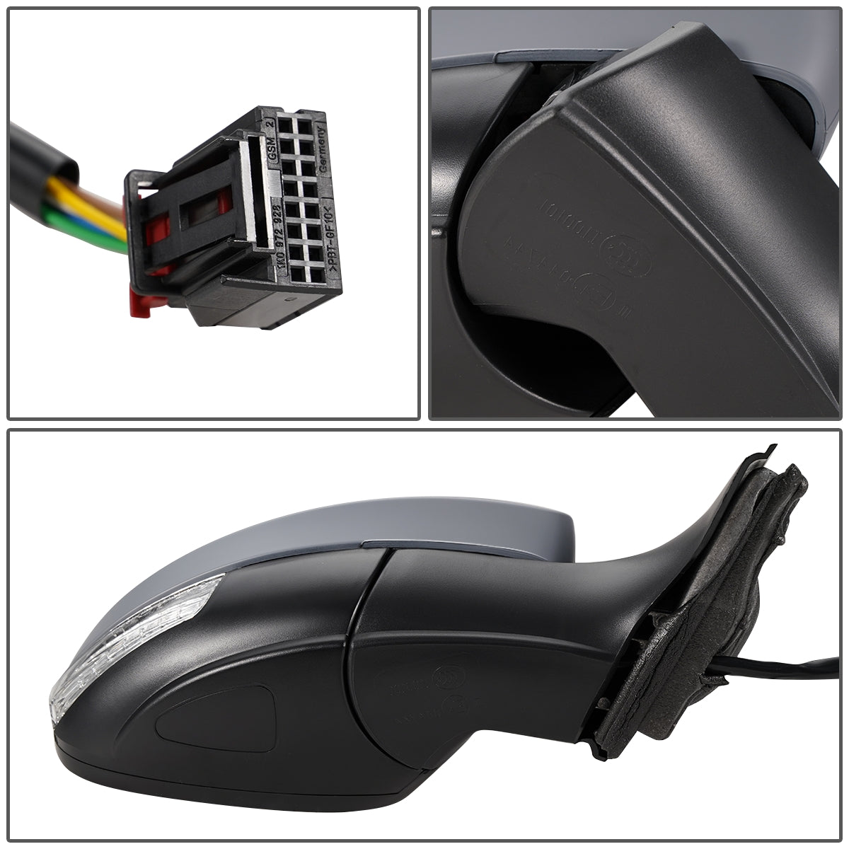 RETROVISOR MIRROR - OEM - 09-11 VOLKSWAGEN TIGUAN - POWERED - HEATED - W/ SIGNAL LIGHT - FOLDING - RIGHT - GRAY