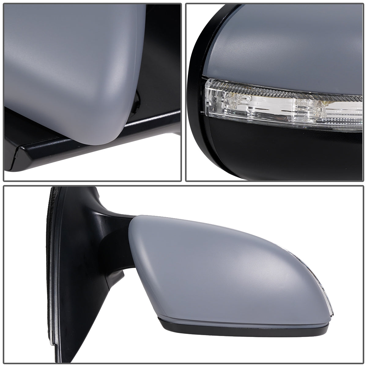 RETROVISOR MIRROR - OEM - 09-12 VOLKSWAGEN GOLF - POWERED - HEATED - W/ SIGNAL LIGHT - W/ PUDDLE LIGHT - FOLDING - RIGHT - GRAY