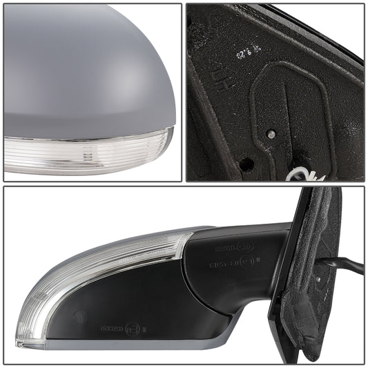 RETROVISOR MIRROR - OEM - 05-10 VOLKSWAGEN PASSAT - POWERED - HEATED - W/ SIGNAL LIGHT - FOLDING - RIGHT - GRAY