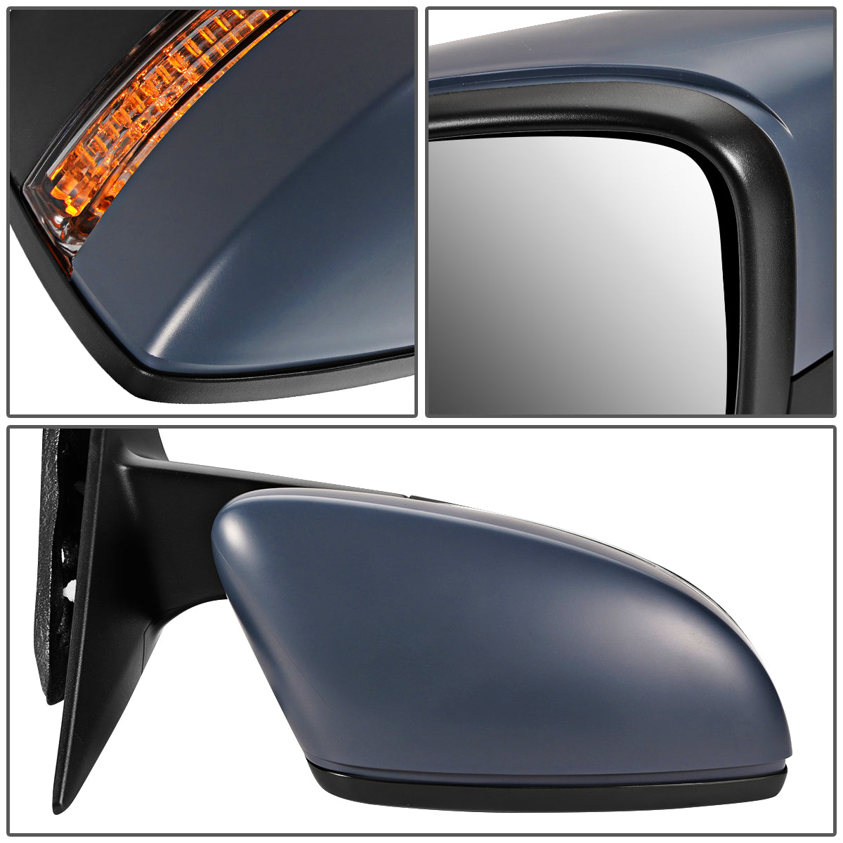 RETROVISOR MIRROR - OEM - 11+ VOLKSWAGEN BEETLE - POWERED - HEATED - W/ SIGNAL LIGHT - FOLDING - RIGHT - GRAY