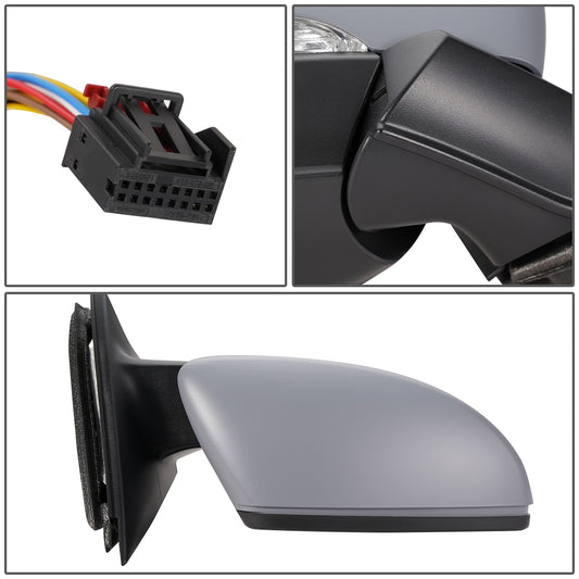 RETROVISOR MIRROR - OEM - 11-15 VOLKSWAGEN PASSAT - POWERED - HEATED - W/ SIGNAL LIGHT - W/ MEMORY - FOLDING - RIGHT - GRAY