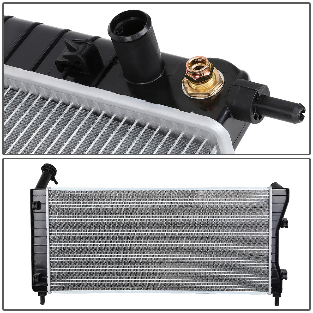 RADIADOR RADIATOR - OEM - 05-09 BUICK ALLURE 3.8 / 05-09 BUICK LACROSSE 3.8 / 04-05 CHEVY IMPALA 3.4 / 04-05 CHEVY MONTE CARLO 3.4 3.8 / 04-08 PONTIAC GRAND PRIX 3.8 - FITS AUTOMATIC TRANSMISSION MODELS - DPI-2710