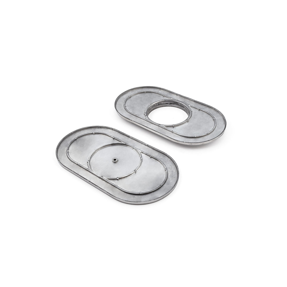 15" x 2" Oval Plain Polished Aluminum Air Cleaner Kit