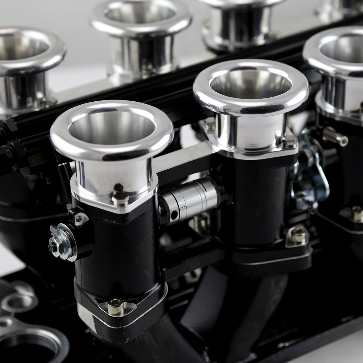 Chevy SBC 350 Downdraft EFI Stack Intake Manifold System Complete Black