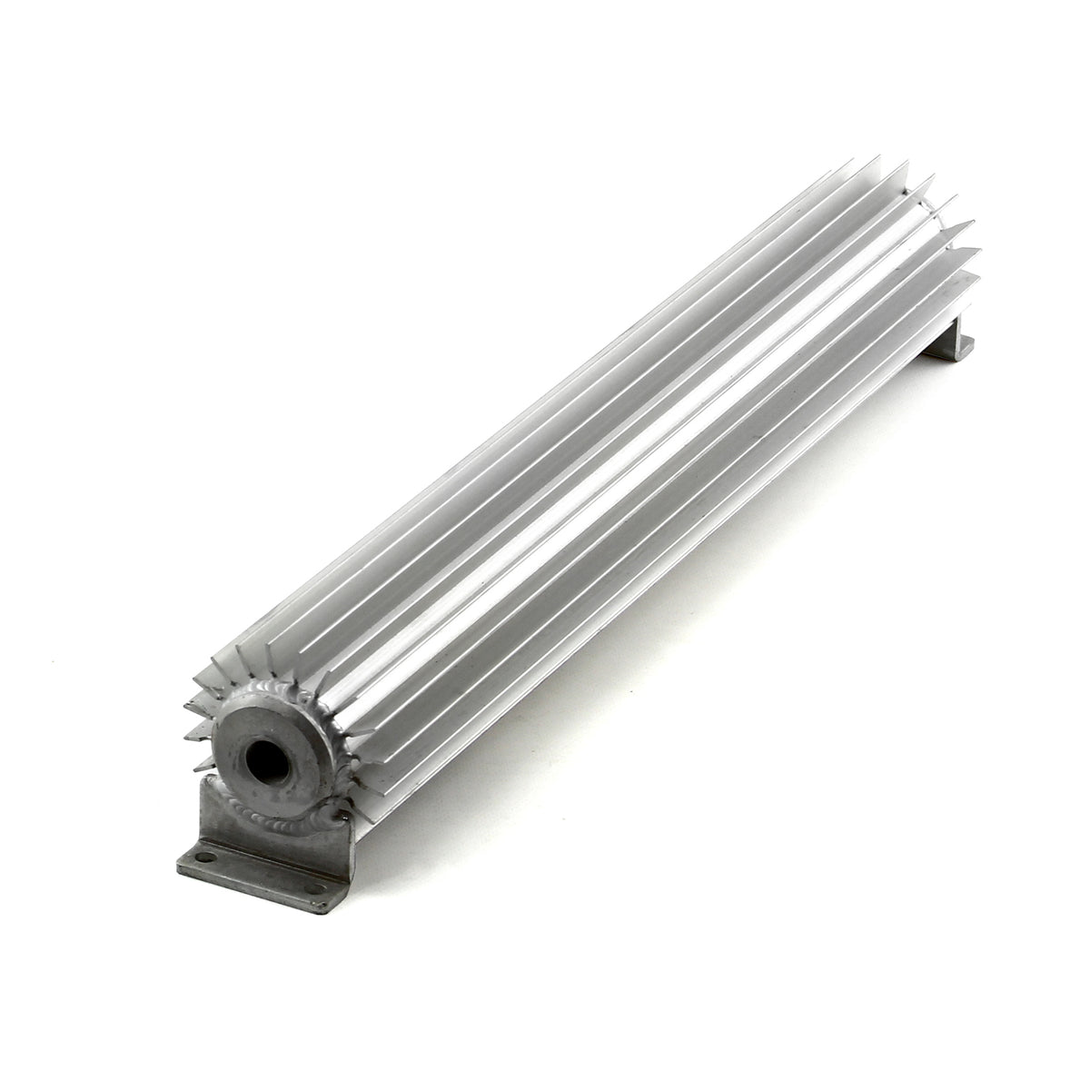 18" Silver Anodized Single Pass Transmission Oil Cooler With Fittings
