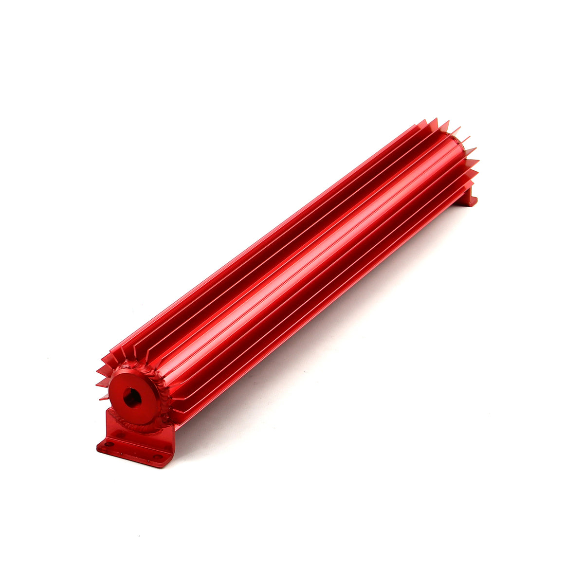 20" Red Anodized Single Pass Transmission Oil Cooler With Fittings