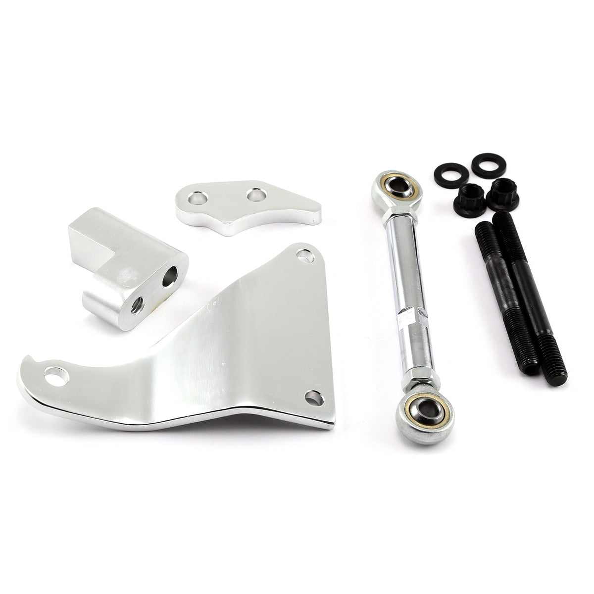 Ford 302 351C Cleveland Aluminum Alternator Bracket Kit Satin
