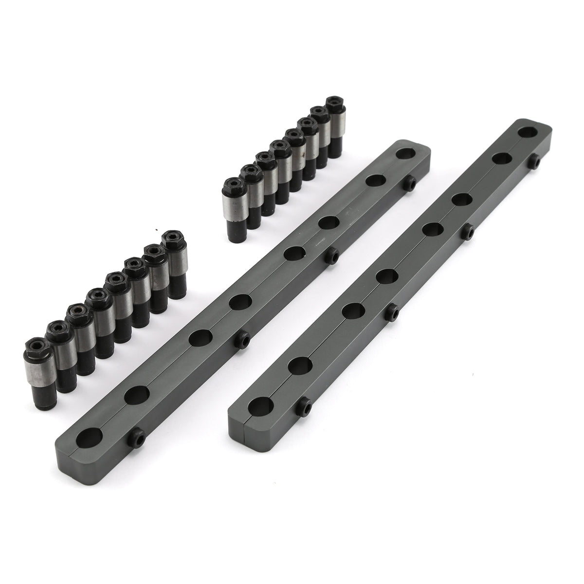 Ford SB 289 302 351 Windsor Rocker Stud Girdle Kit Silver With 7/16" Polylock Nuts