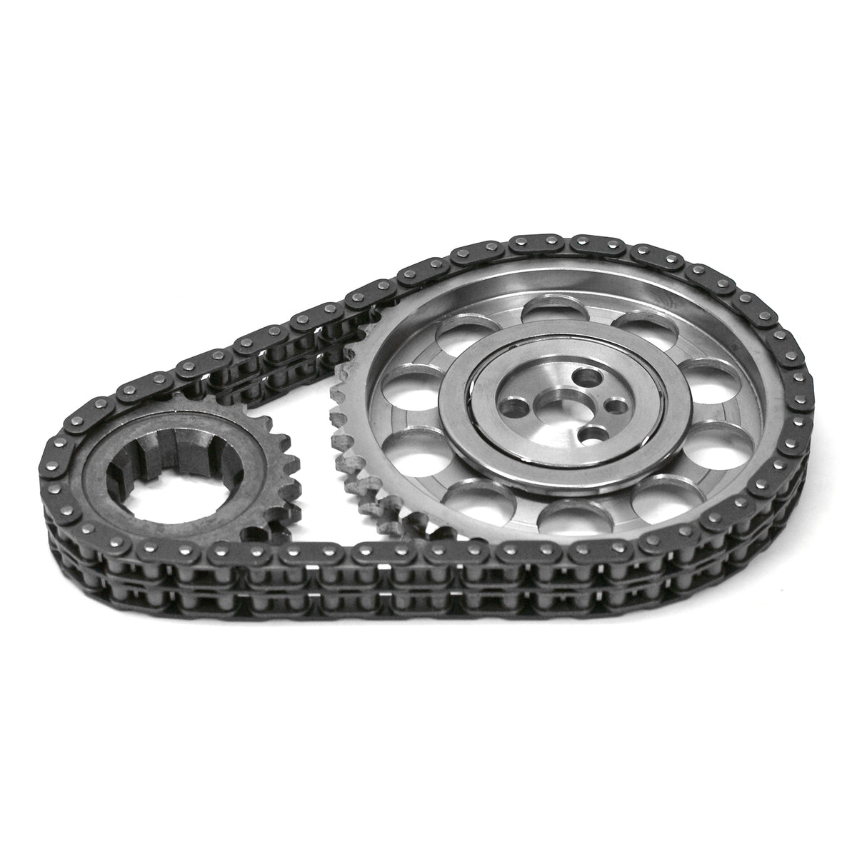 Chevy SBC 350 Late Double Roller 9 Keyway Billet Steel Timing Chain Kit(Tor/Brg)