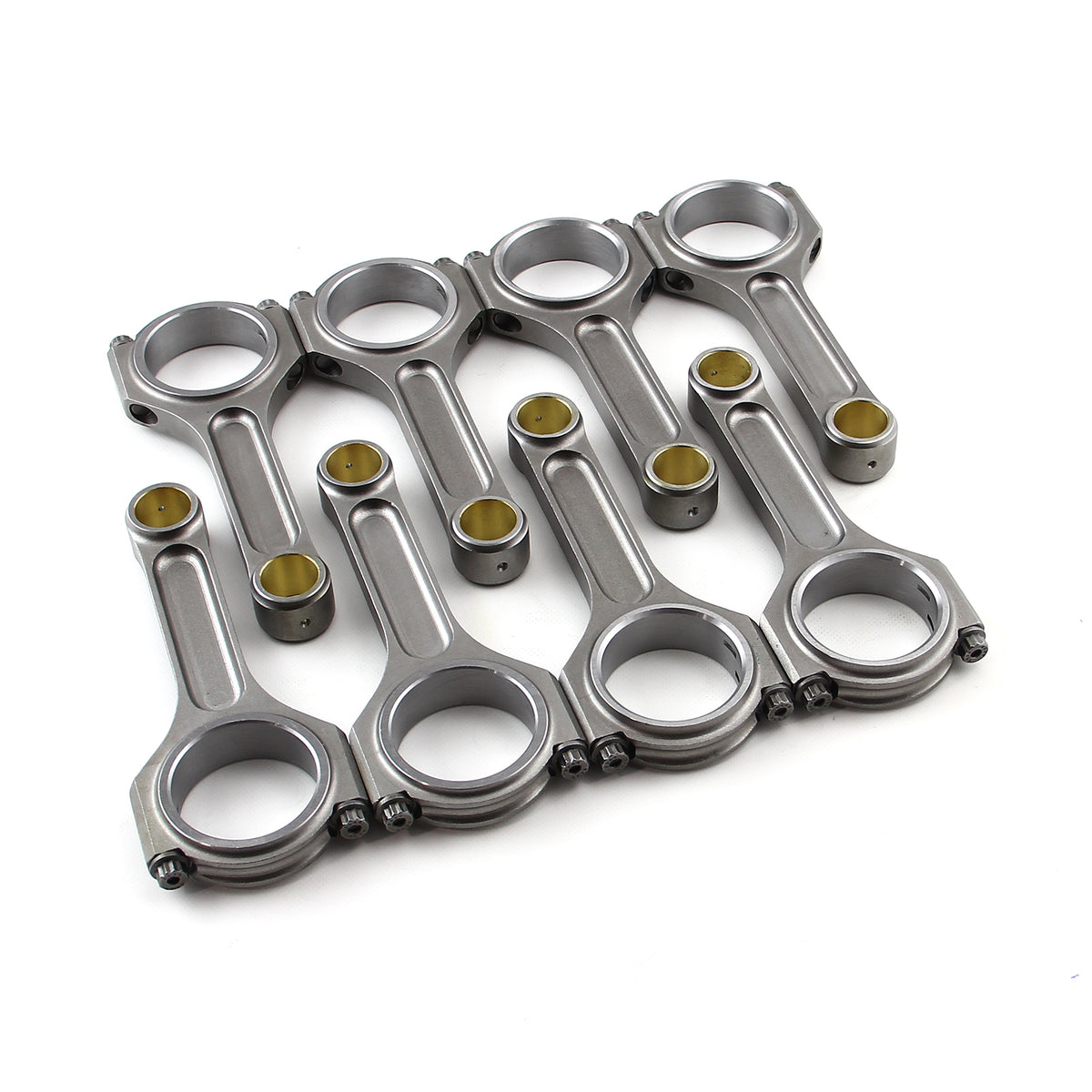 I Beam Race 6.125" 2.100" .927" Bronze Bush 4340 Connecting Rods - Chevy SBC 350