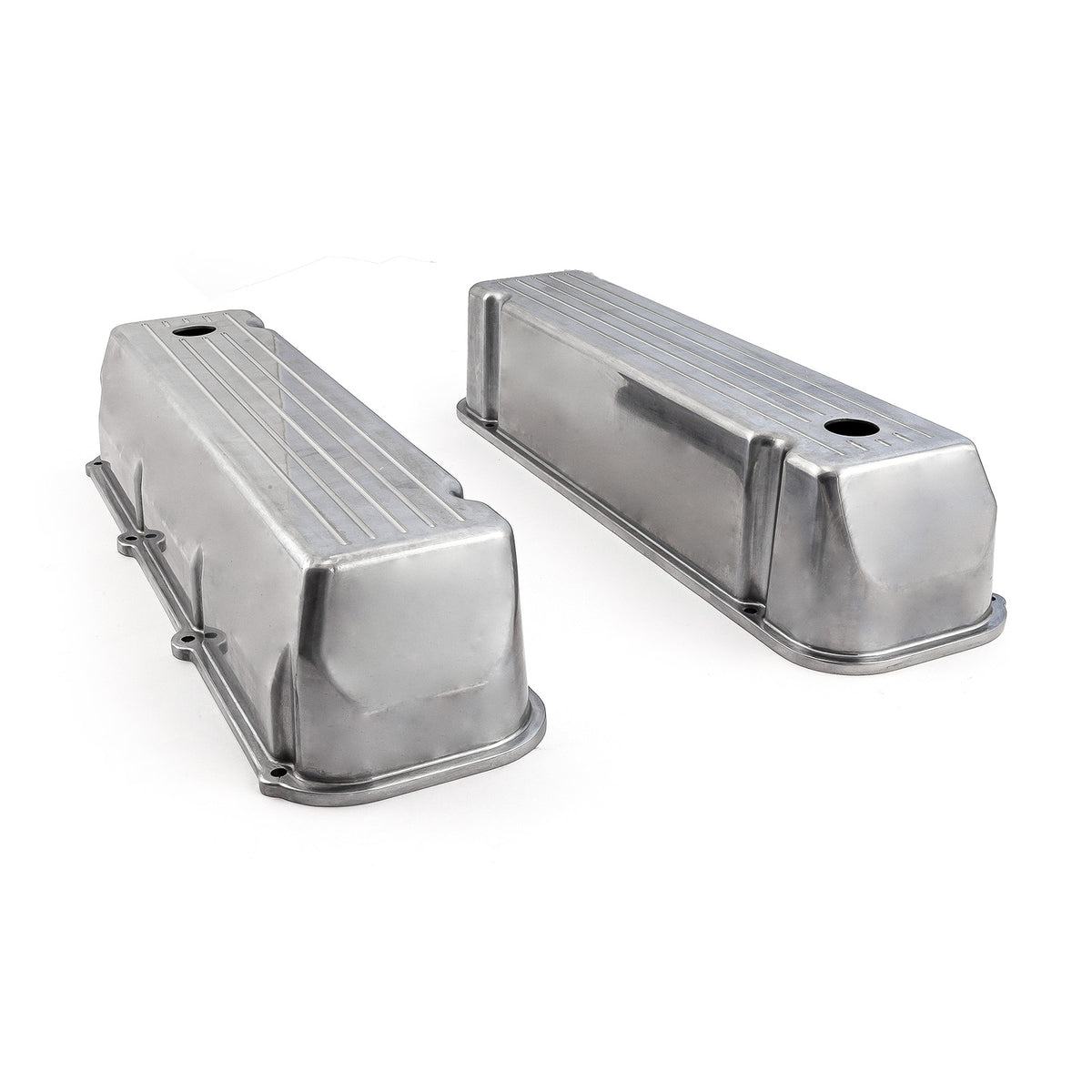Ford 429 460 Polished Aluminum Ball Milled Valve Covers - Tall w/ Hole