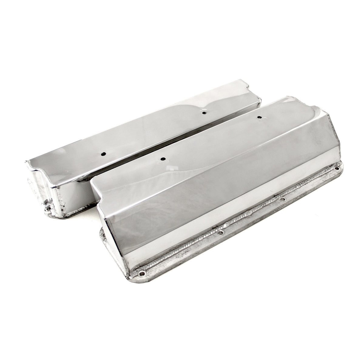 Ford 351C Cleveland Polished Fabricated Valve Covers Extra Tall w/o Hole