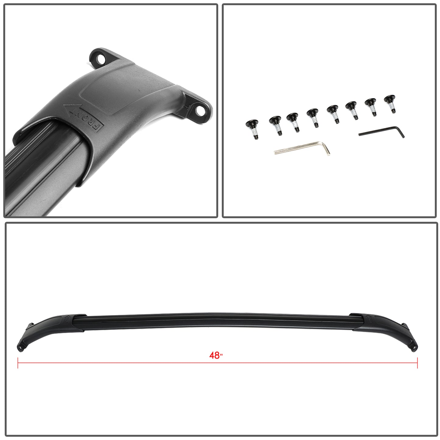 PORTAEQUIPAJE ROOF RACK CROSS BARS - ALUMINUM - 15-18 CADILLAC ESCALADE, CADILLAC ESCALADE ESV, CHEVY SUBURBAN, CHEVY TAHOE, GMC YUKON, GMC YUKON XL - BOLTS ONTO OEM ROOF RAILS ONLY