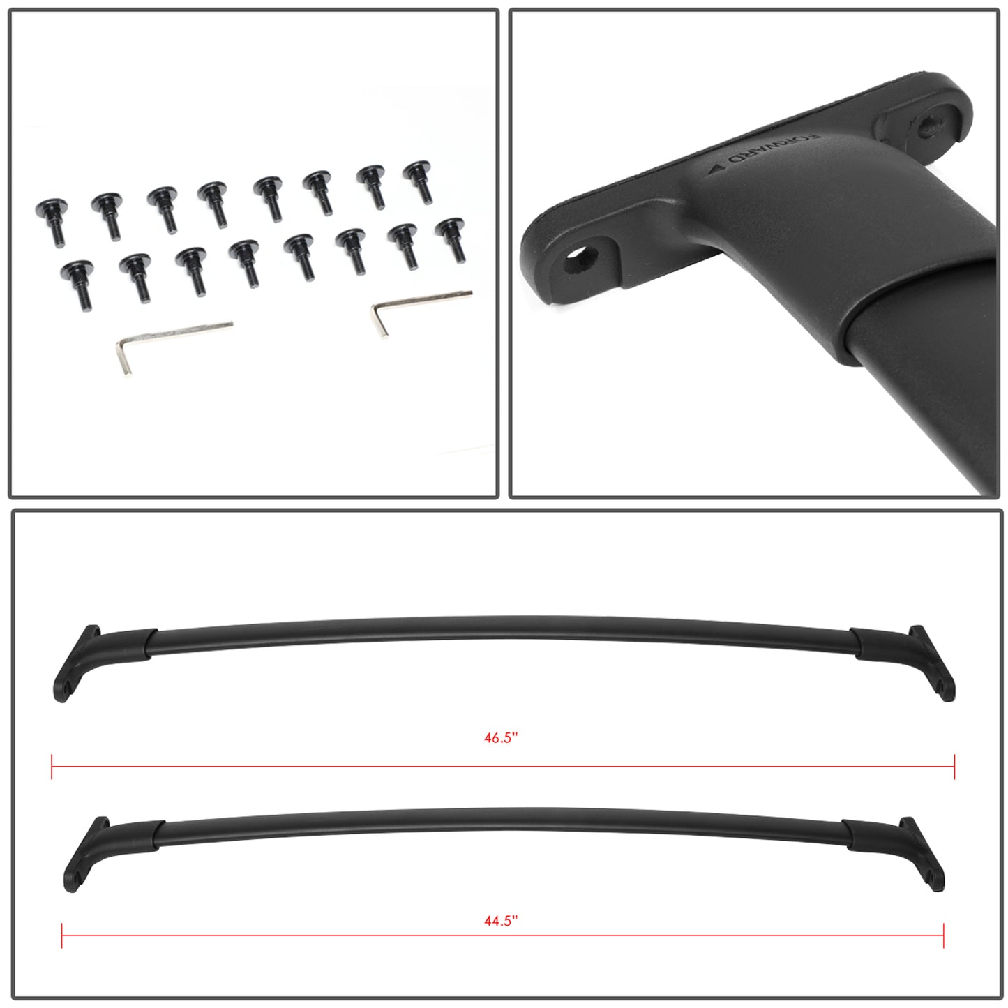 PORTAEQUIPAJE ROOF RACK CROSS BARS - ALUMINUM - 16-18 FORD EXPLORER - ONLY FITS OEM ROOF RAIL MODELS