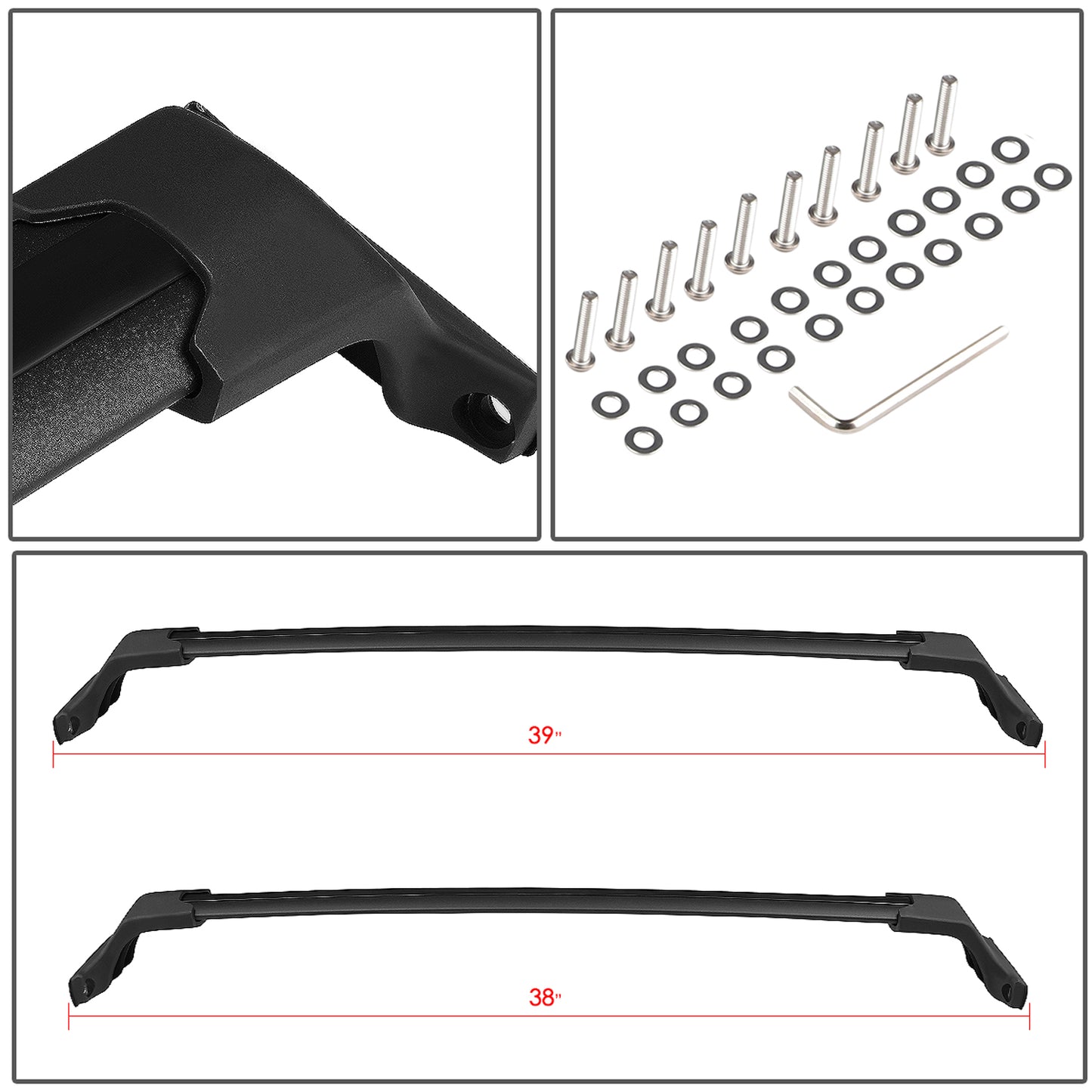 PORTAEQUIPAJE ROOF RACK CROSS BARS - ALUMINUM - 16-18 BUICK ENVISION - ONLY FITS WITH OEM ROOF RAILS