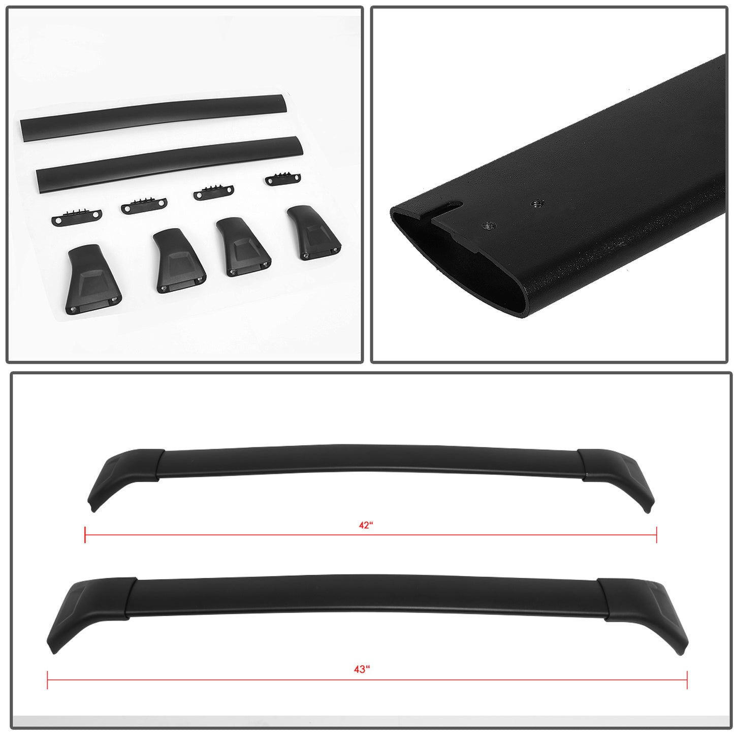 PORTAEQUIPAJE ROOF RACK CROSS BARS - ALUMINUM - 17-18 MAZDA CX-5 - BOLTS ONTO OEM ROOF RAILS ONLY