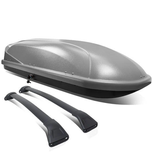 PORTAEQUIPAJE ROOF RACK CROSS BARS + CARGO ROOF BOX - 17-18 MAZDA CX-5 - BOLTS ONTO OEM ROOF RAILS ONLY - GRAY