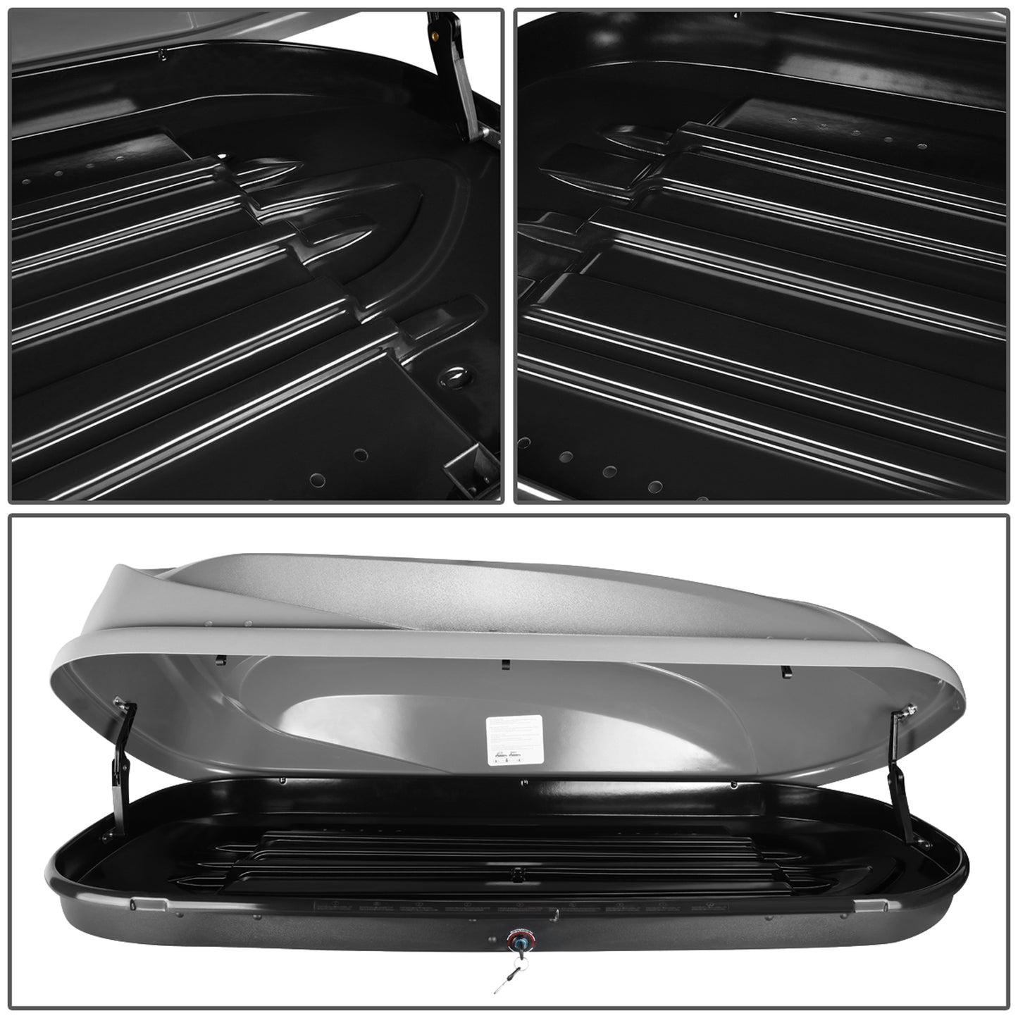 PORTAEQUIPAJE ROOF RACK CROSS BARS + CARGO ROOF BOX - 17-18 MAZDA CX-5 - BOLTS ONTO OEM ROOF RAILS ONLY - GRAY