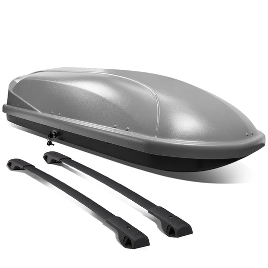 PORTAEQUIPAJE ROOF RACK CROSS BARS + CARGO ROOF BOX - 14-18 SUBARU FORESTER - MOUNTS ONTO OEM ROOF RAILS - GRAY