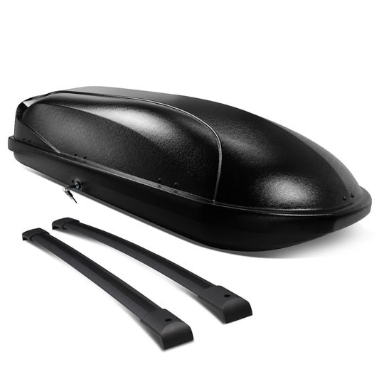 PORTAEQUIPAJE ROOF RACK CROSS BARS + CARGO ROOF BOX - 03-08 HONDA PILOT - MOUNTS ONTO OEM ROOF RAILS ONLY - BLACK