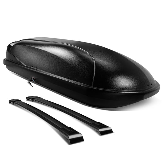 PORTAEQUIPAJE ROOF RACK CROSS BARS + CARGO ROOF BOX - 05-10 HONDA ODYSSEY - MOUNTS ONTO OEM ROOF RAILS ONLY - BLACK