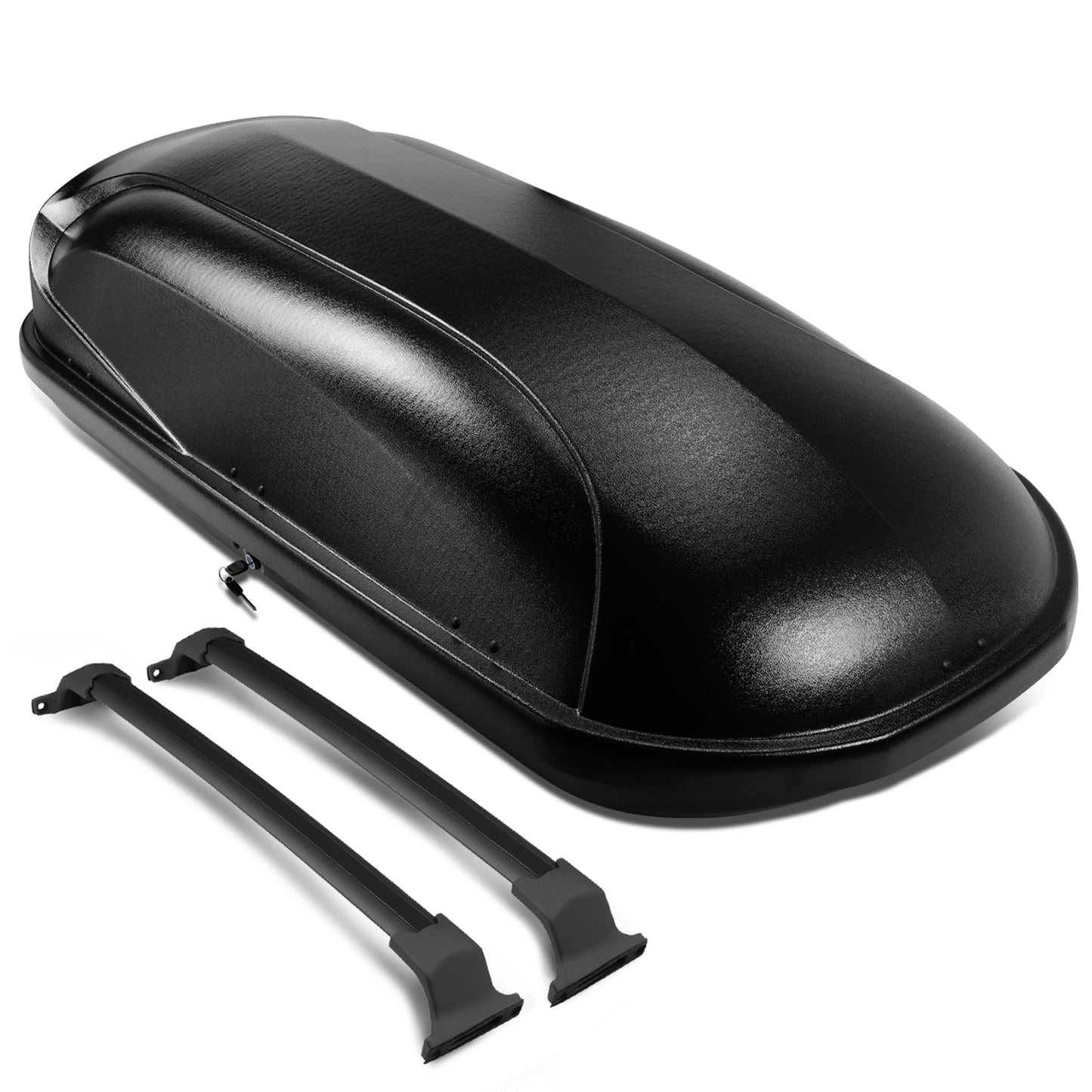 PORTAEQUIPAJE ROOF RACK CROSS BARS + CARGO ROOF BOX - 16-18 BUICK ENVISION - MOUNTS ONTO OEM ROOF RAILS ONLY - BLACK