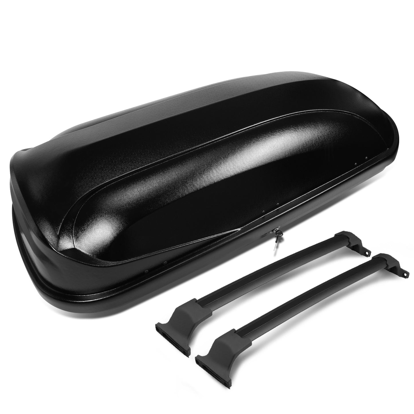 PORTAEQUIPAJE ROOF RACK CROSS BARS + CARGO ROOF BOX - 16-18 BUICK ENVISION - MOUNTS ONTO OEM ROOF RAILS ONLY - BLACK