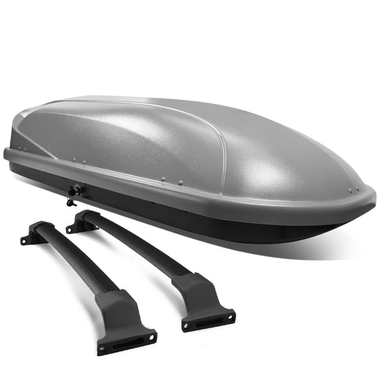 PORTAEQUIPAJE ROOF RACK CROSS BARS + CARGO ROOF BOX - 16-18 BUICK ENVISION - MOUNTS ONTO OEM ROOF RAILS ONLY - GRAY