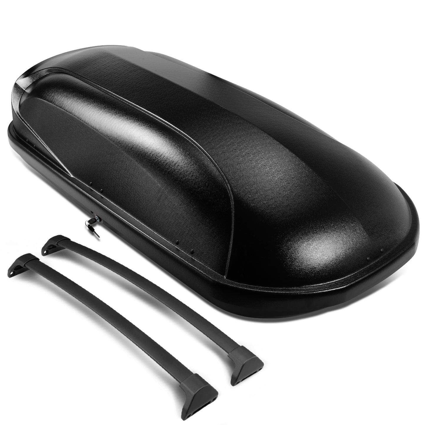 PORTAEQUIPAJE ROOF RACK CROSS BARS + CARGO ROOF BOX - 14-18 ACURA MDX - MOUNTS ONTO OEM ROOF RAILS ONLY - BLACK
