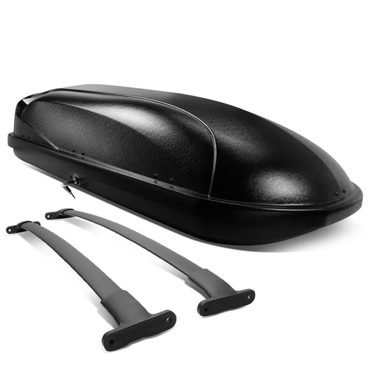 PORTAEQUIPAJE ROOF RACK CROSS BARS + CARGO ROOF BOX - 16-18 FORD EXPLORER - MOUNTS ONTO OEM ROOF RAILS ONLY - BLACK