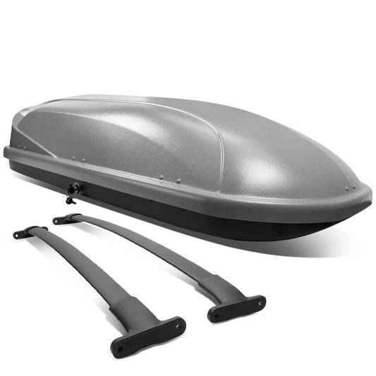 PORTAEQUIPAJE ROOF RACK CROSS BARS + CARGO ROOF BOX - 16-18 FORD EXPLORER - MOUNTS ONTO OEM ROOF RAILS ONLY - GRAY