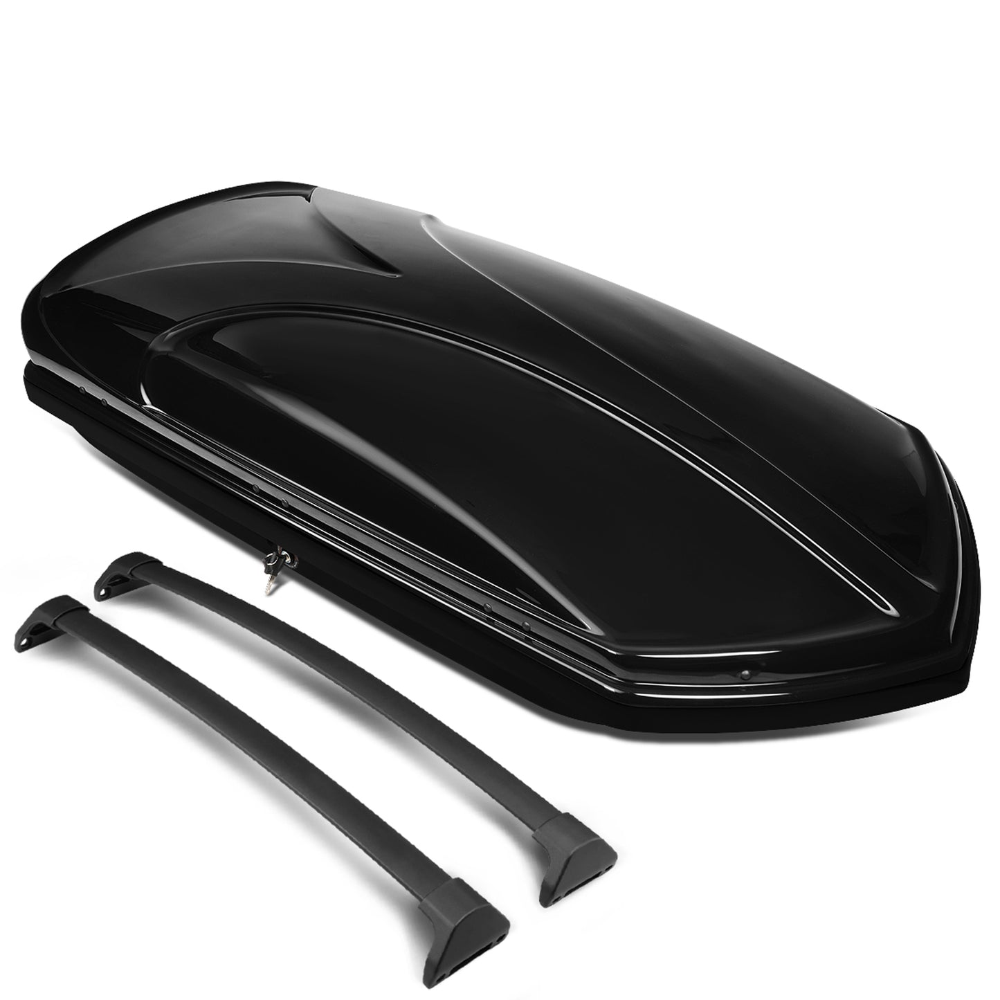 PORTAEQUIPAJE ROOF RACK CROSS BARS + CARGO ROOF BOX - 14-19 ACURA MDX - ONLY FITS WITH OEM ROOF RAILS - BLACK