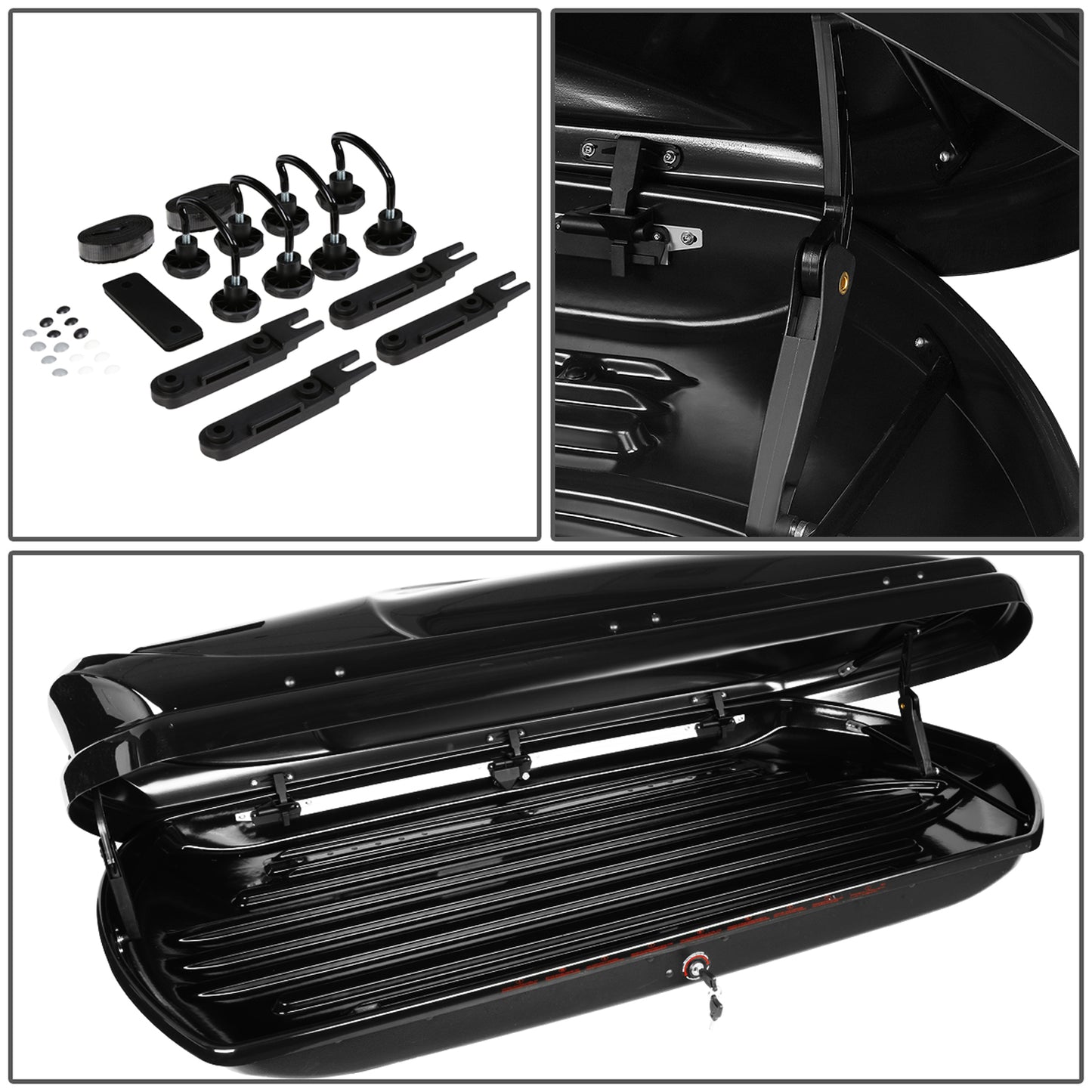 PORTAEQUIPAJE ROOF RACK CROSS BARS + CARGO ROOF BOX - 05-10 HONDA ODYSSEY - ONLY FITS WITH OEM ROOF RAILS - BLACK