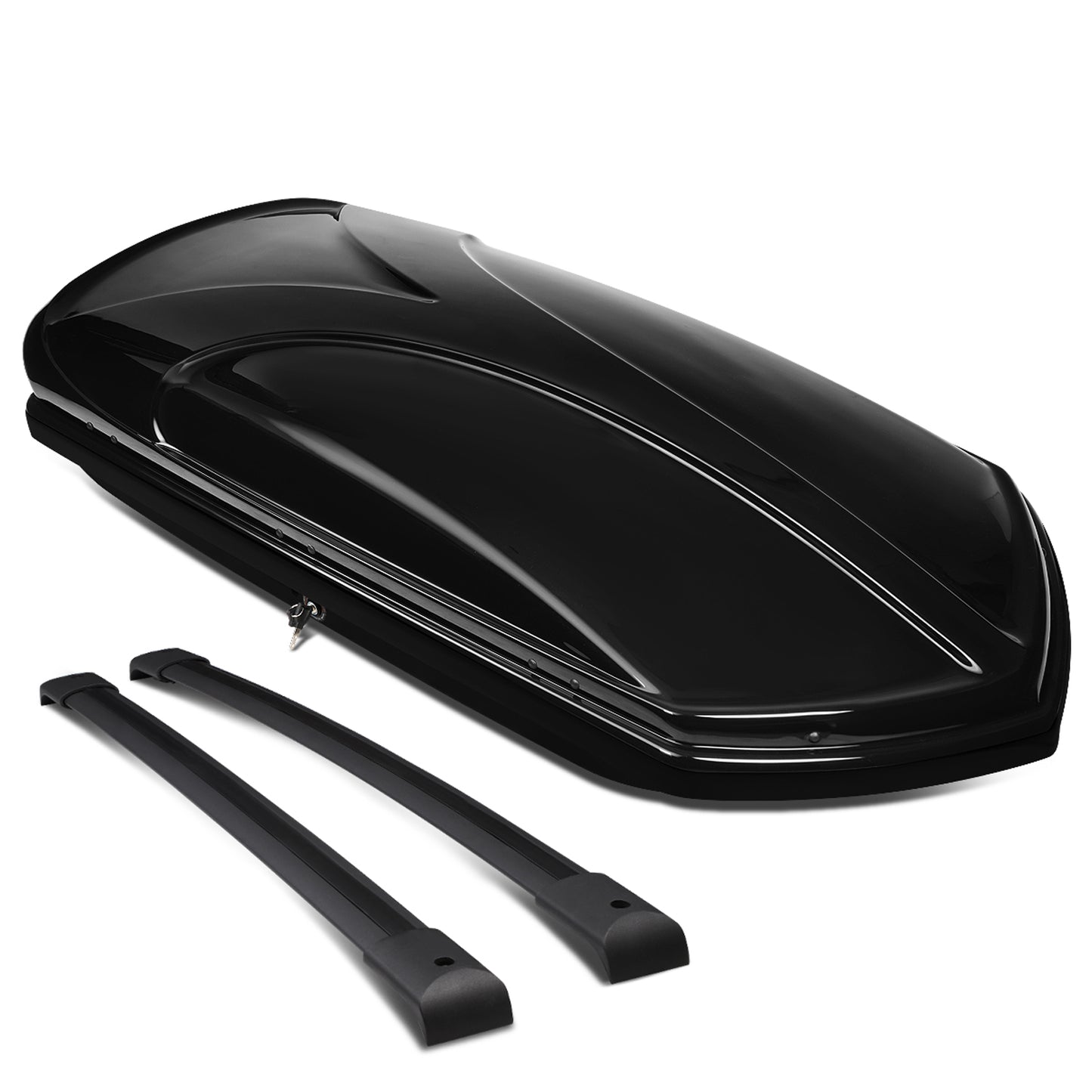 PORTAEQUIPAJE ROOF RACK CROSS BARS + CARGO ROOF BOX - 03-08 HONDA PILOT - ONLY FITS WITH OEM ROOF RAILS - BLACK