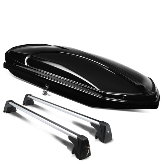 PORTAEQUIPAJE ROOF RACK CROSS BARS + CARGO ROOF BOX - 10-15 BMW X1 - MOUNTS ONTO OEM ROOF RAILS ONLY - BLACK