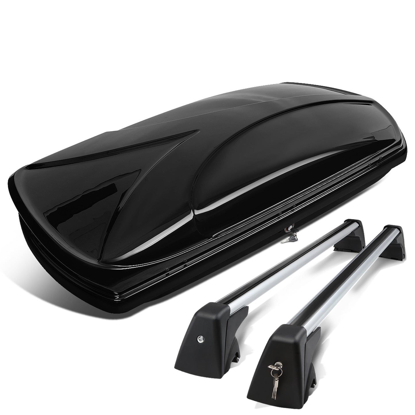 PORTAEQUIPAJE ROOF RACK CROSS BARS + CARGO ROOF BOX - 10-15 BMW X1 - MOUNTS ONTO OEM ROOF RAILS ONLY - BLACK