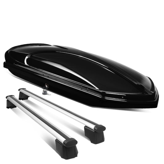 PORTAEQUIPAJE ROOF RACK CROSS BARS + CARGO ROOF BOX - 09-16 AUDI Q5 - MOUNTS ONTO OEM ROOF RAILS ONLY - BLACK